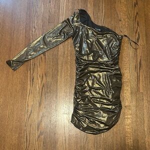 Forever 21 Metallic One-Shoulder Dress
